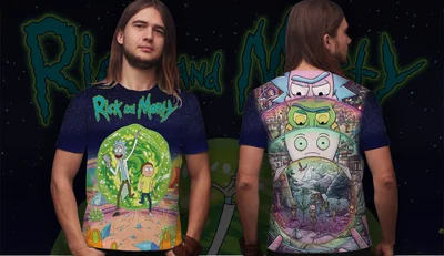 Футболки с полной запечаткой: rick and morty